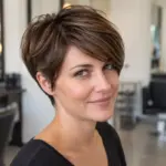 Coupes courtes féminines aux silhouettes variées, à comparer selon la texture des cheveux, le volume recherché et la longueur souhaitée.